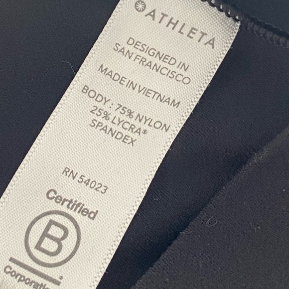 Athleta Salutation Stash Side Pockets Powervita RN 54023 Black Size Large - Picture 9 of 16